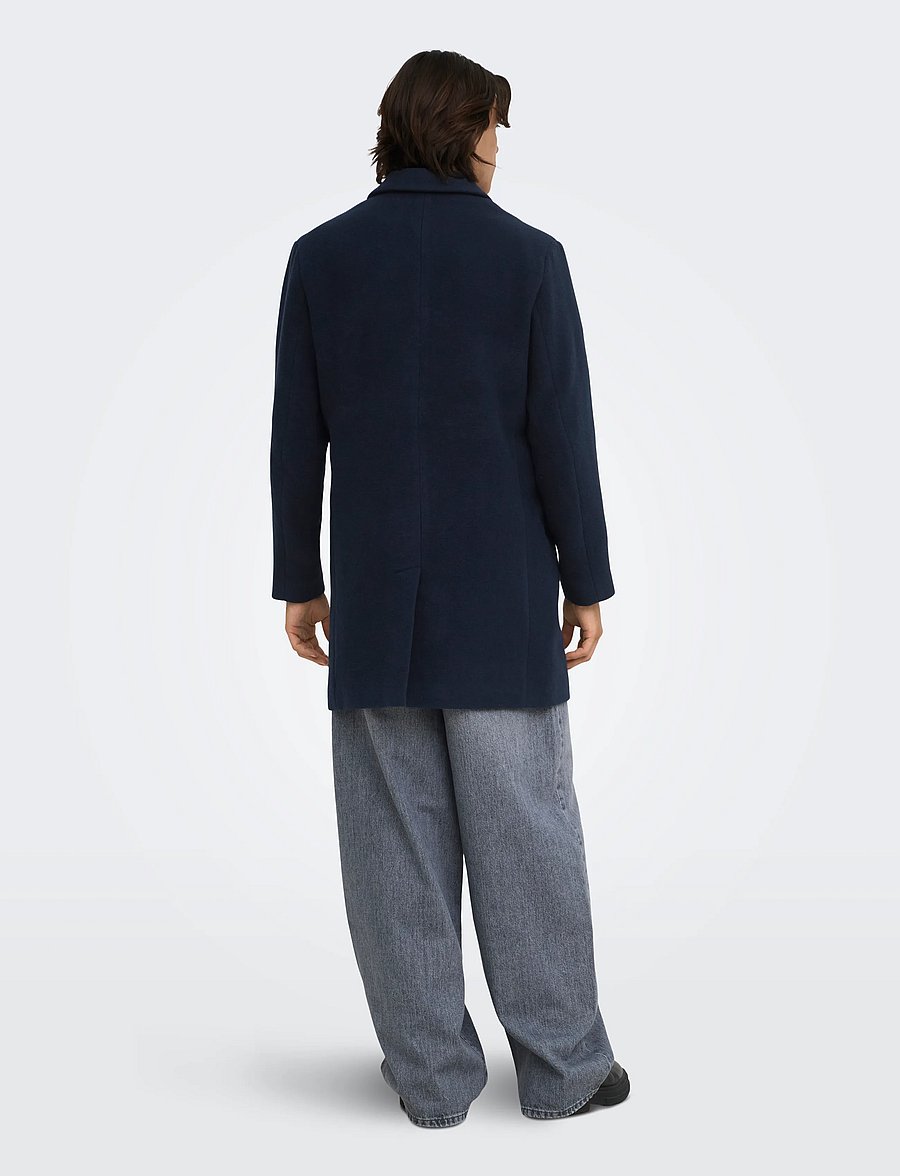 ONLY & SONS - ONSRUNNE WOOL COAT OTW VD - wollmäntel - navy blazer - 3
