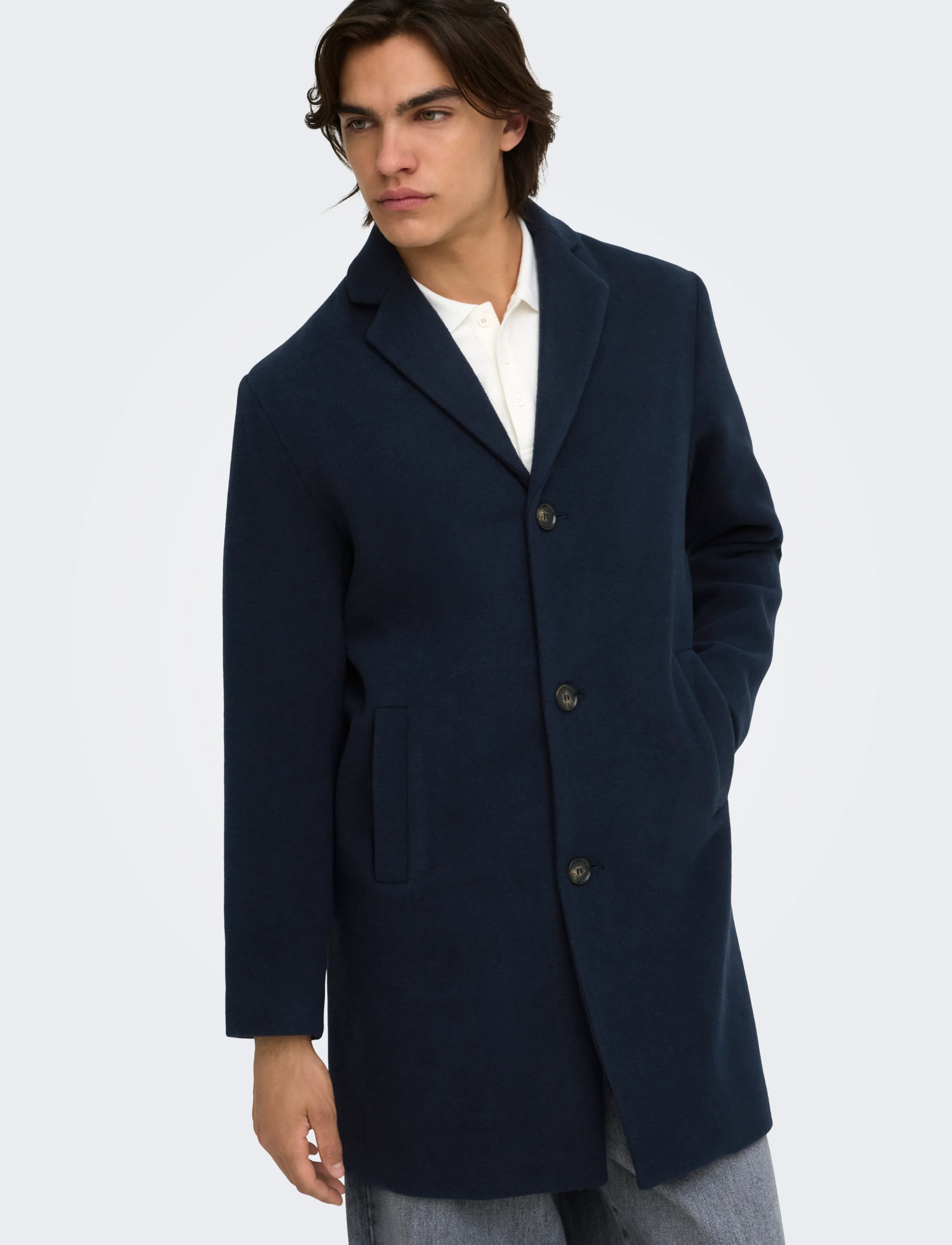 ONLY & SONS - ONSRUNNE WOOL COAT OTW VD - winter jackets - navy blazer - 5