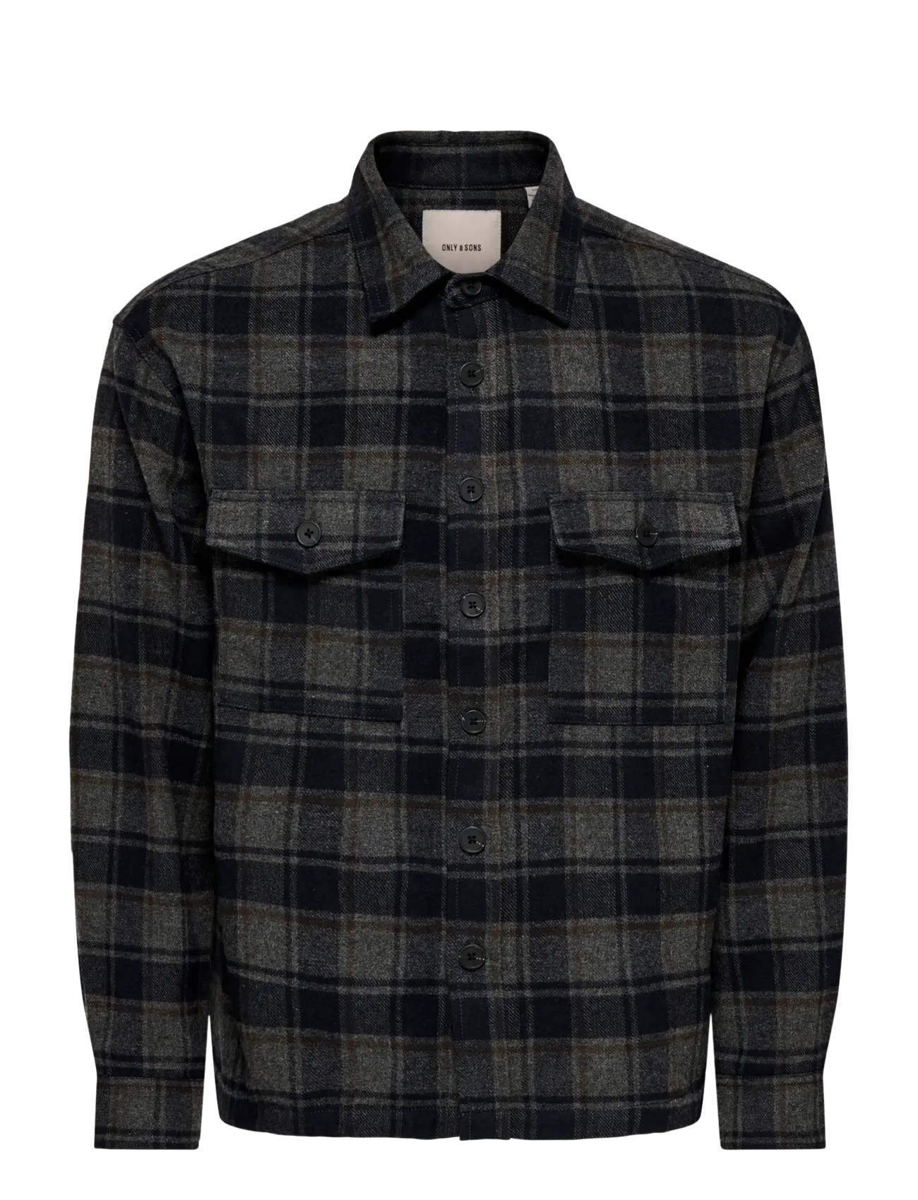 ONLY & SONS ONSESKE CHECKED OVERSHIRT NOOS - ONLY & SONS - DARK NAVY / navy