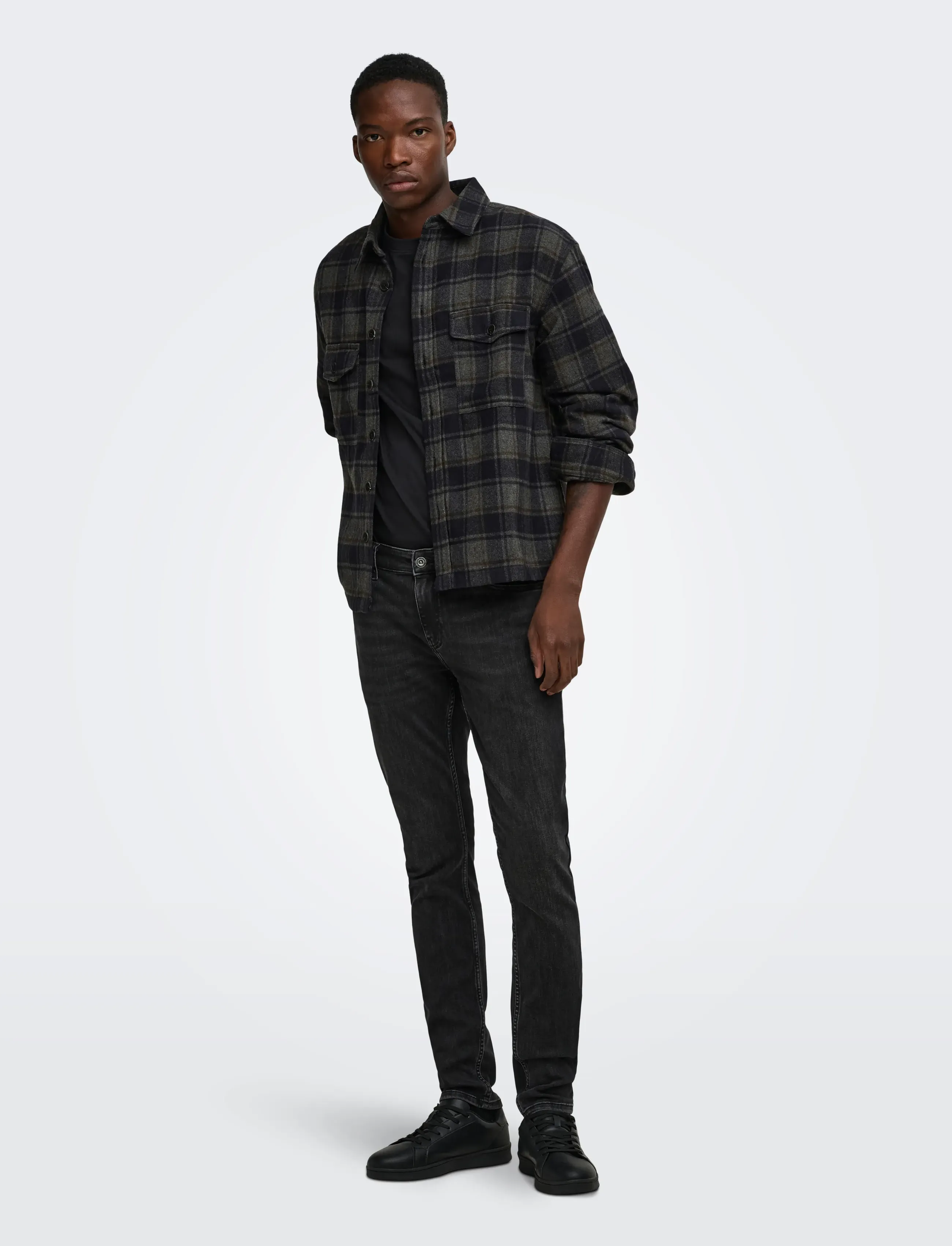 ONLY & SONS - ONSESKE CHECKED OVERSHIRT NOOS - kollektioner - dark navy - 4