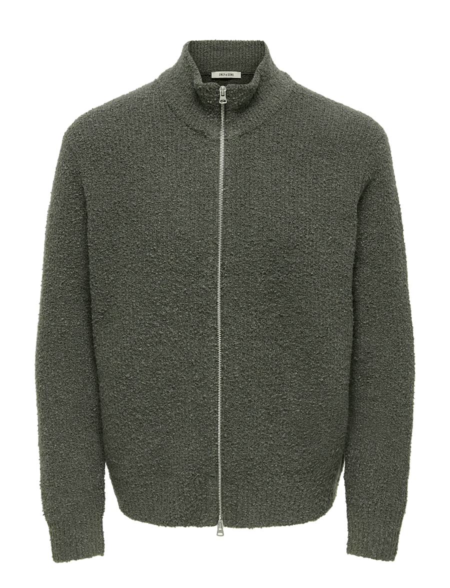 ONLY & SONS - ONSDALE RLX LS CARDIGAN KNIT - pullover mit durchgehendem reißverschluss - beluga - 1