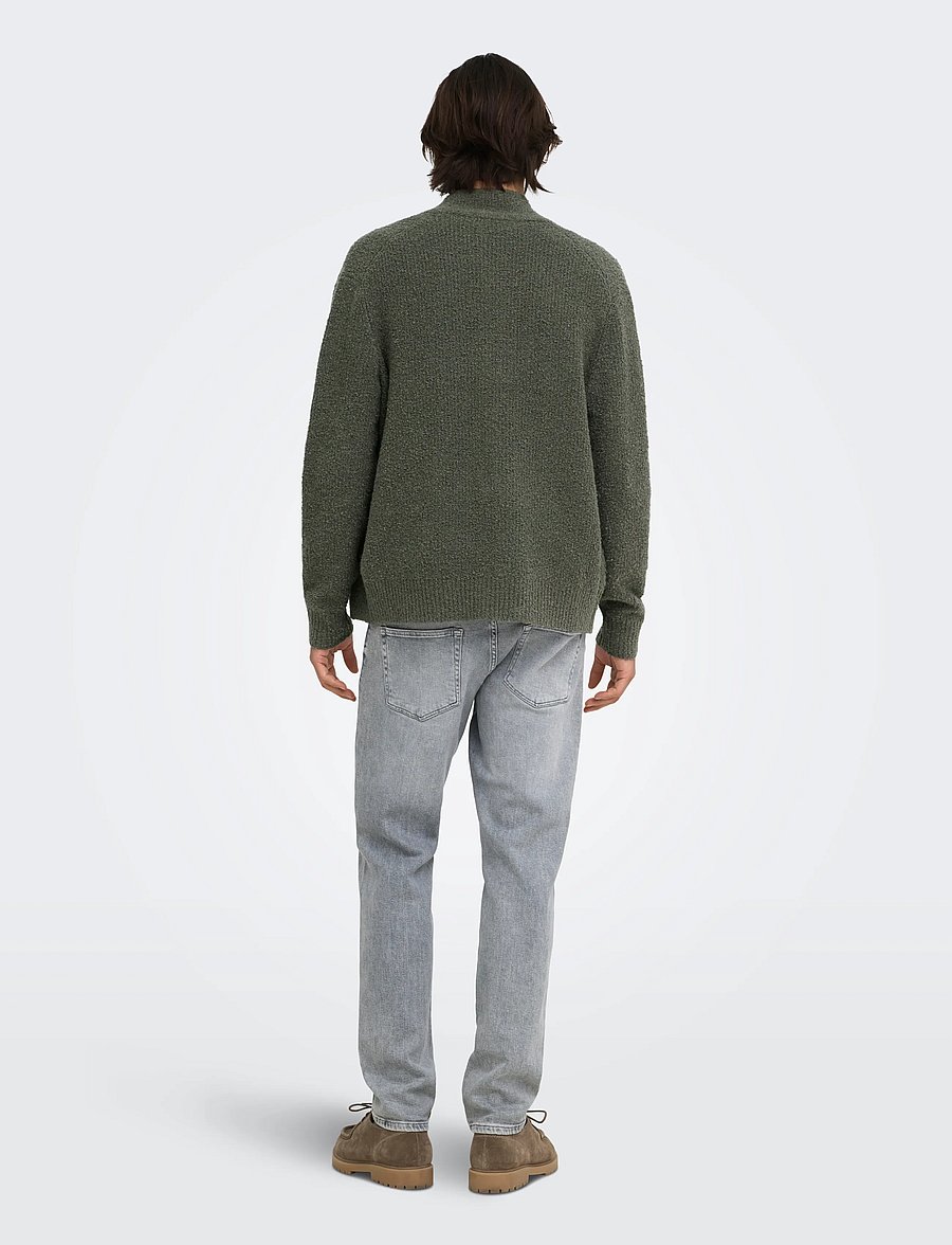 ONLY & SONS - ONSDALE RLX LS CARDIGAN KNIT - pullover mit durchgehendem reißverschluss - beluga - 3
