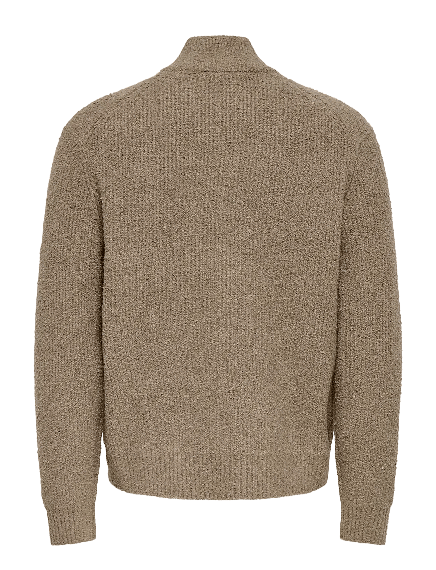 ONLY & SONS - ONSDALE RLX LS CARDIGAN KNIT - pullover mit durchgehendem reißverschluss - walnut - 2