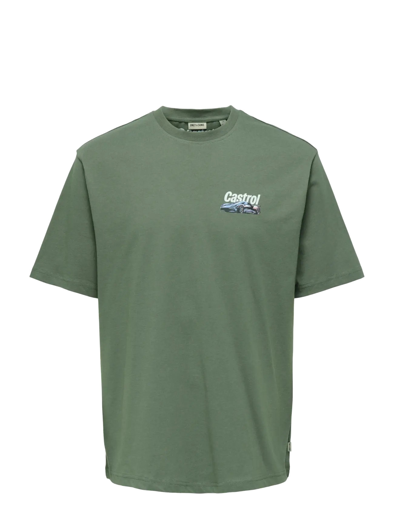ONLY & SONS OSJCASTROL RLX SS LIC TEE - Overdele - CASTOR GRAY / green