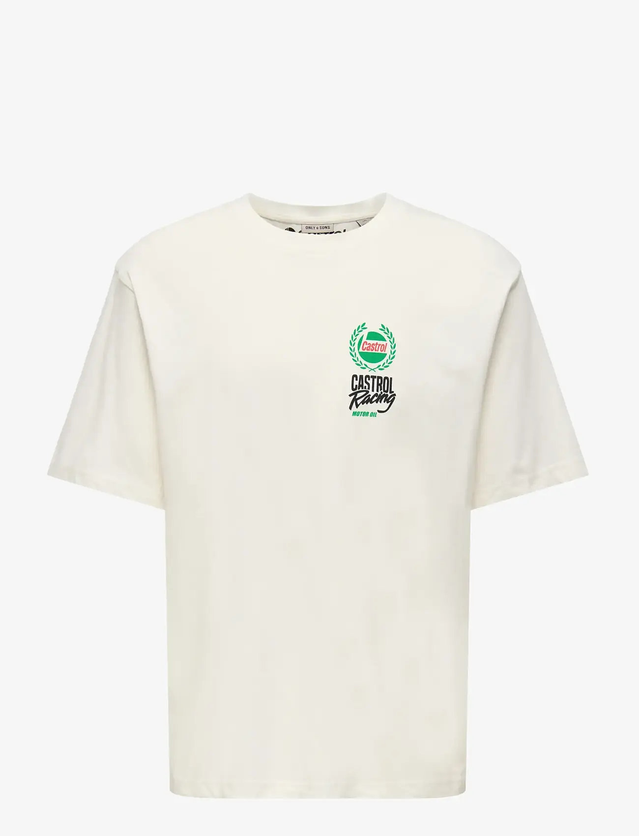 ONLY & SONS - OSJCASTROL RLX SS LIC TEE - lühikeste varrukatega t-särgid - whisper white - 0