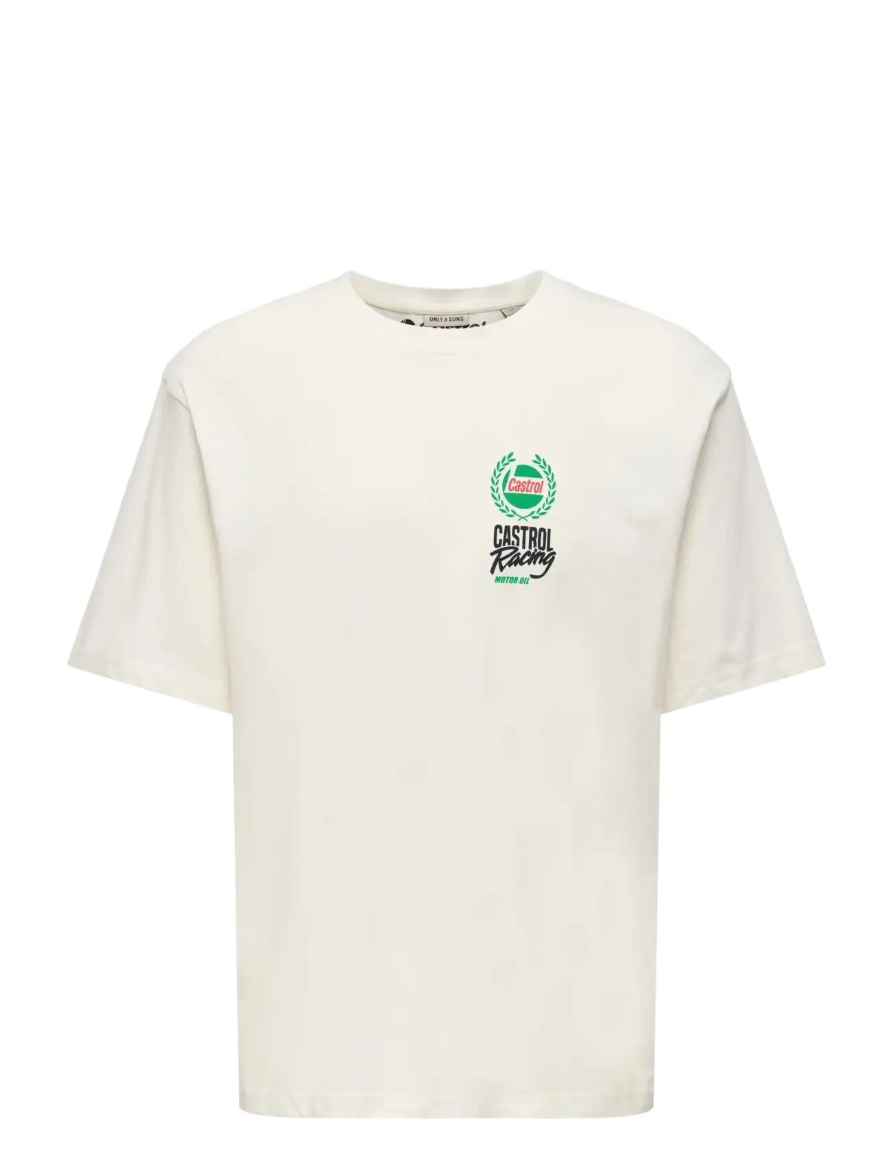 ONLY & SONS OSJCASTROL RLX SS LIC TEE - 4 for 3 - WHISPER WHITE / cream