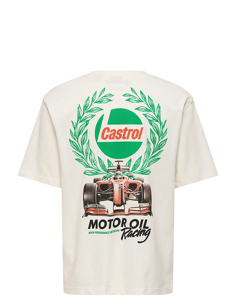 ONLY & SONS - OSJCASTROL RLX SS LIC TEE - lühikeste varrukatega t-särgid - whisper white - 1