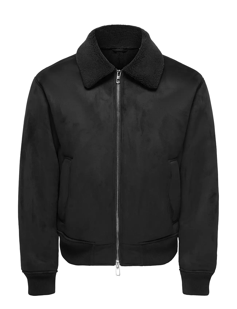 ONLY & SONS - ONSSPENCER SHEARLING JACKET OTW - höstjackor - black - 1