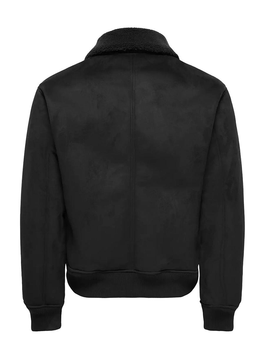 ONLY & SONS - ONSSPENCER SHEARLING JACKET OTW - höstjackor - black - 2