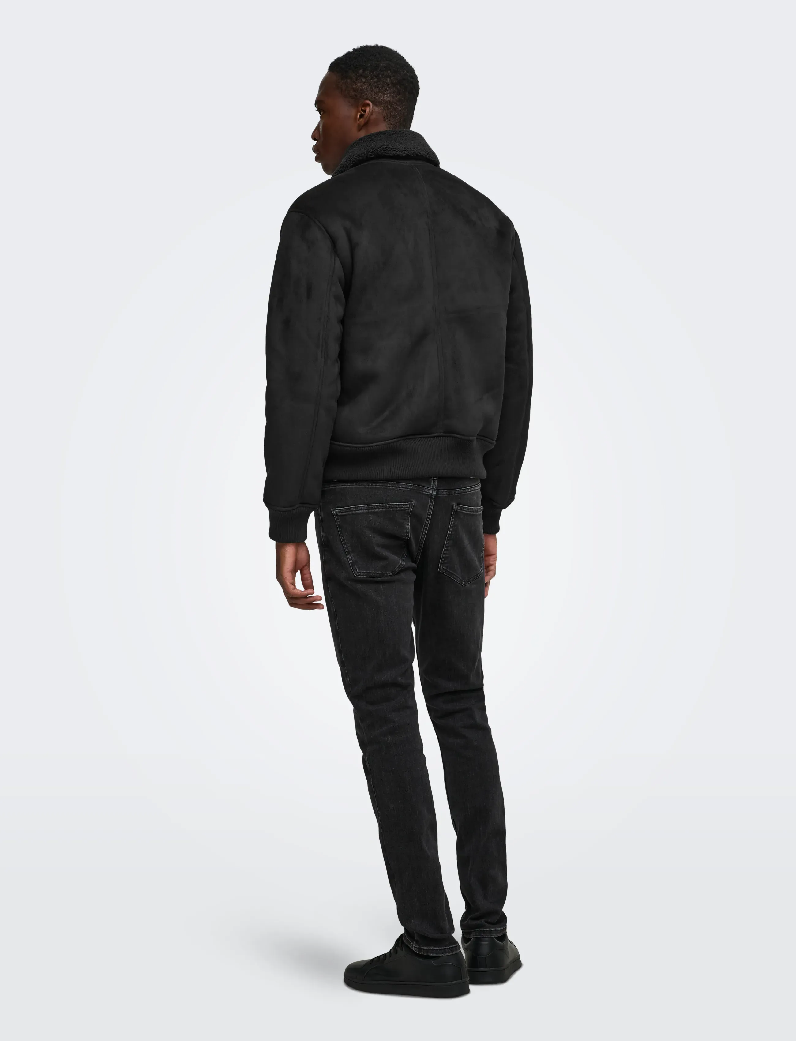 ONLY & SONS - ONSSPENCER SHEARLING JACKET OTW - höstjackor - black - 3