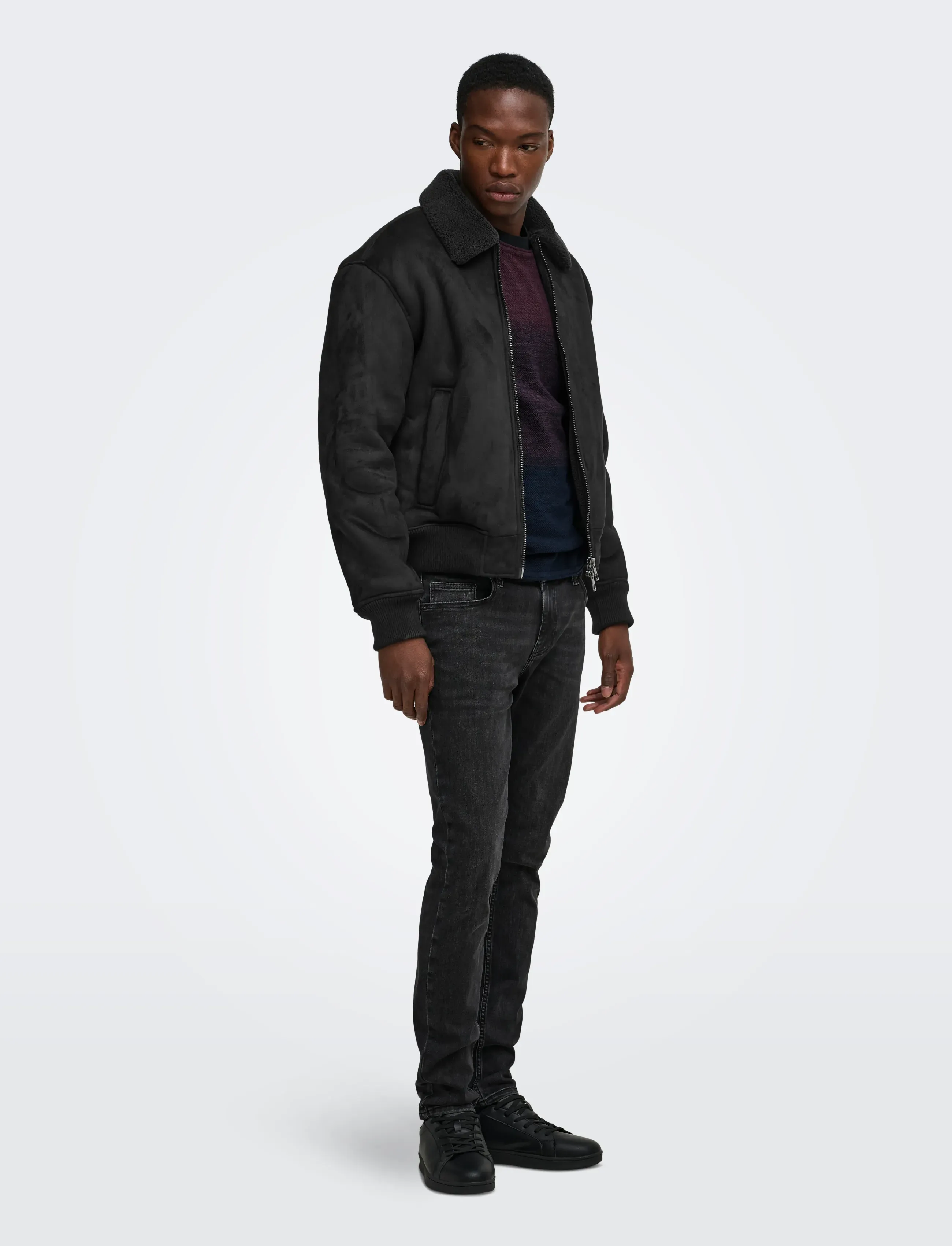 ONLY & SONS - ONSSPENCER SHEARLING JACKET OTW - höstjackor - black - 4