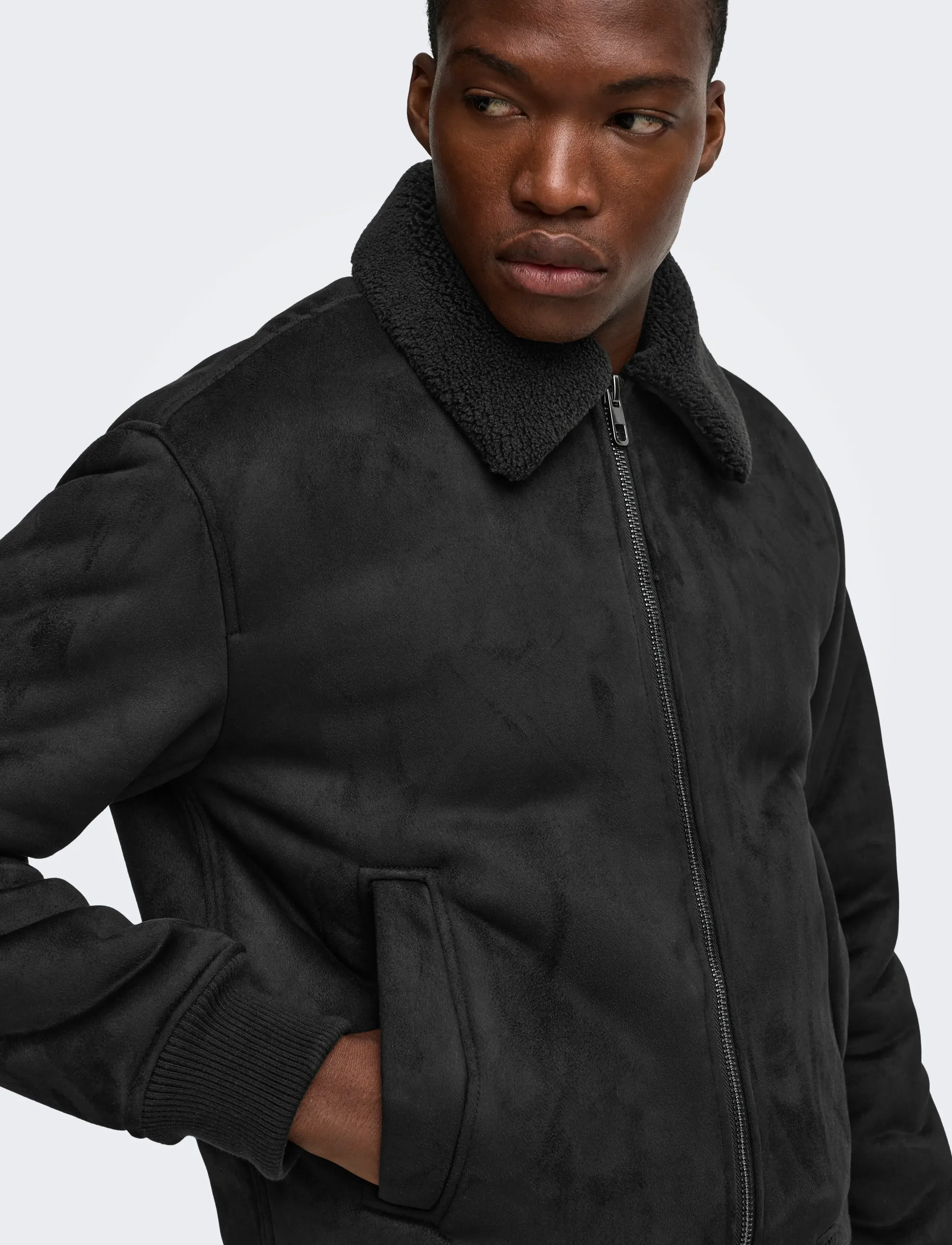 ONLY & SONS - ONSSPENCER SHEARLING JACKET OTW - höstjackor - black - 5