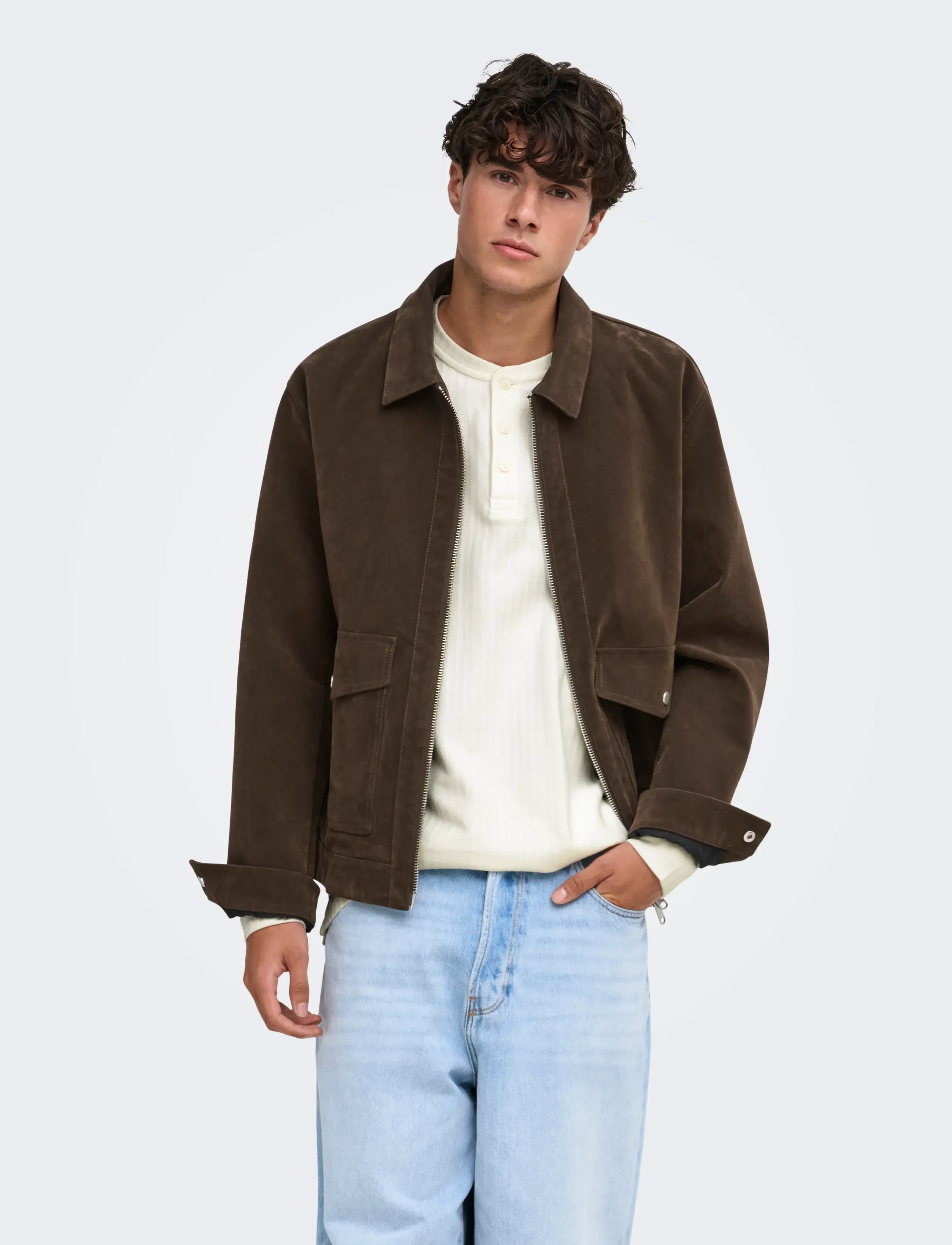 ONLY & SONS ONSSINCLAIR FAUX SUEDE JACKET OTW - Jacken - COFFEE BEAN / brown