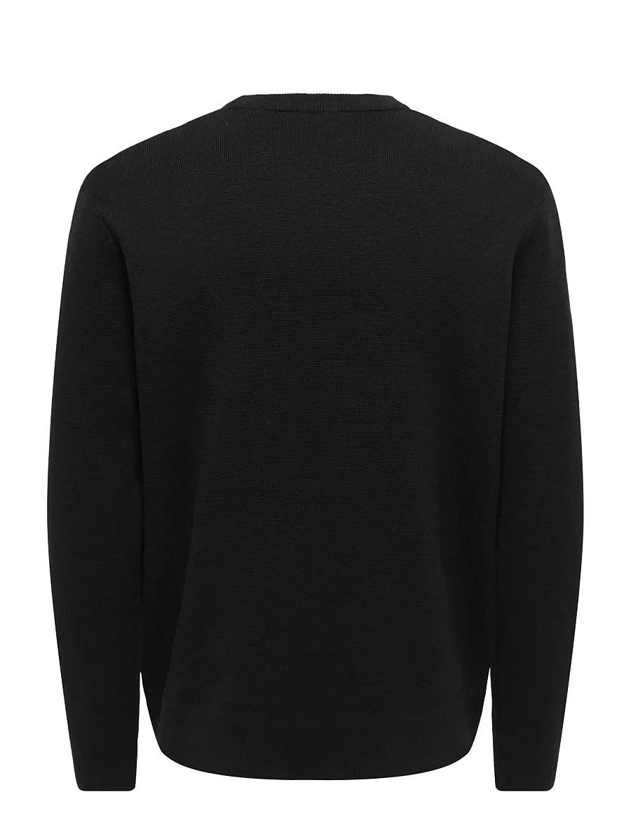 ONLY & SONS - ONSTING RLX CREW NECK KNIT NOOS - Ümara kaelusega - black - 2