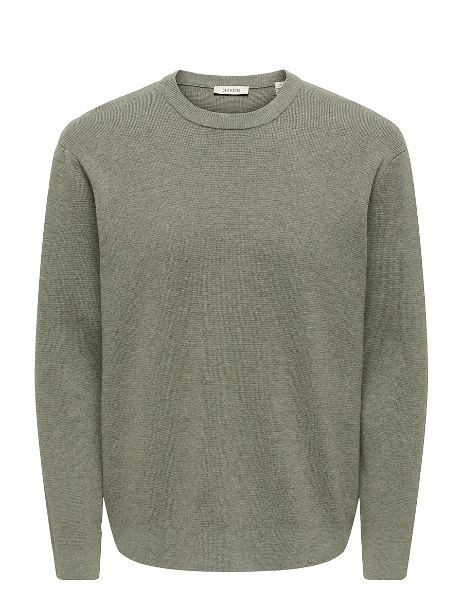 ONLY & SONS - ONSTING RLX CREW NECK KNIT NOOS - rund hals - castor gray - 1