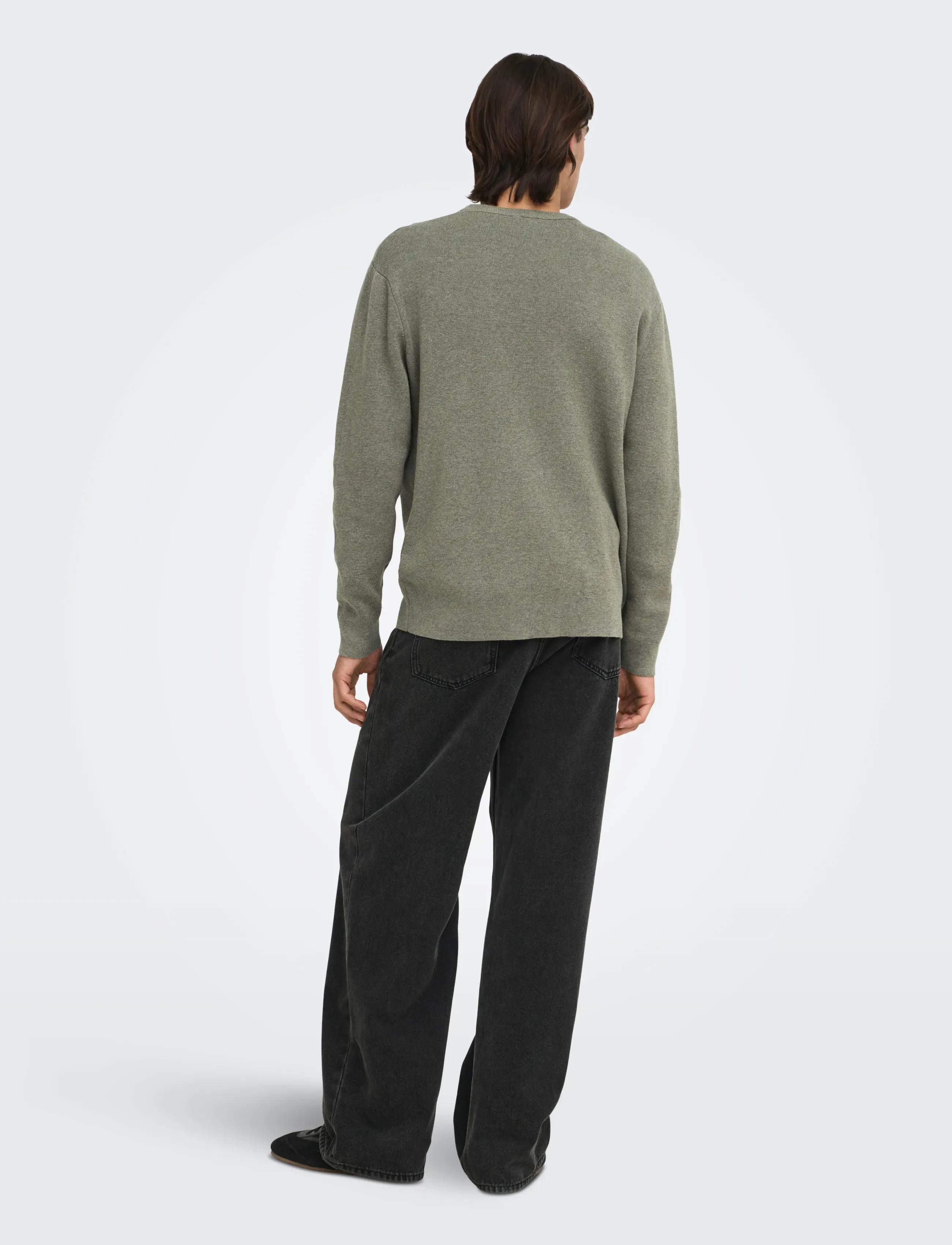 ONLY & SONS - ONSTING RLX CREW NECK KNIT NOOS - rund hals - castor gray - 3