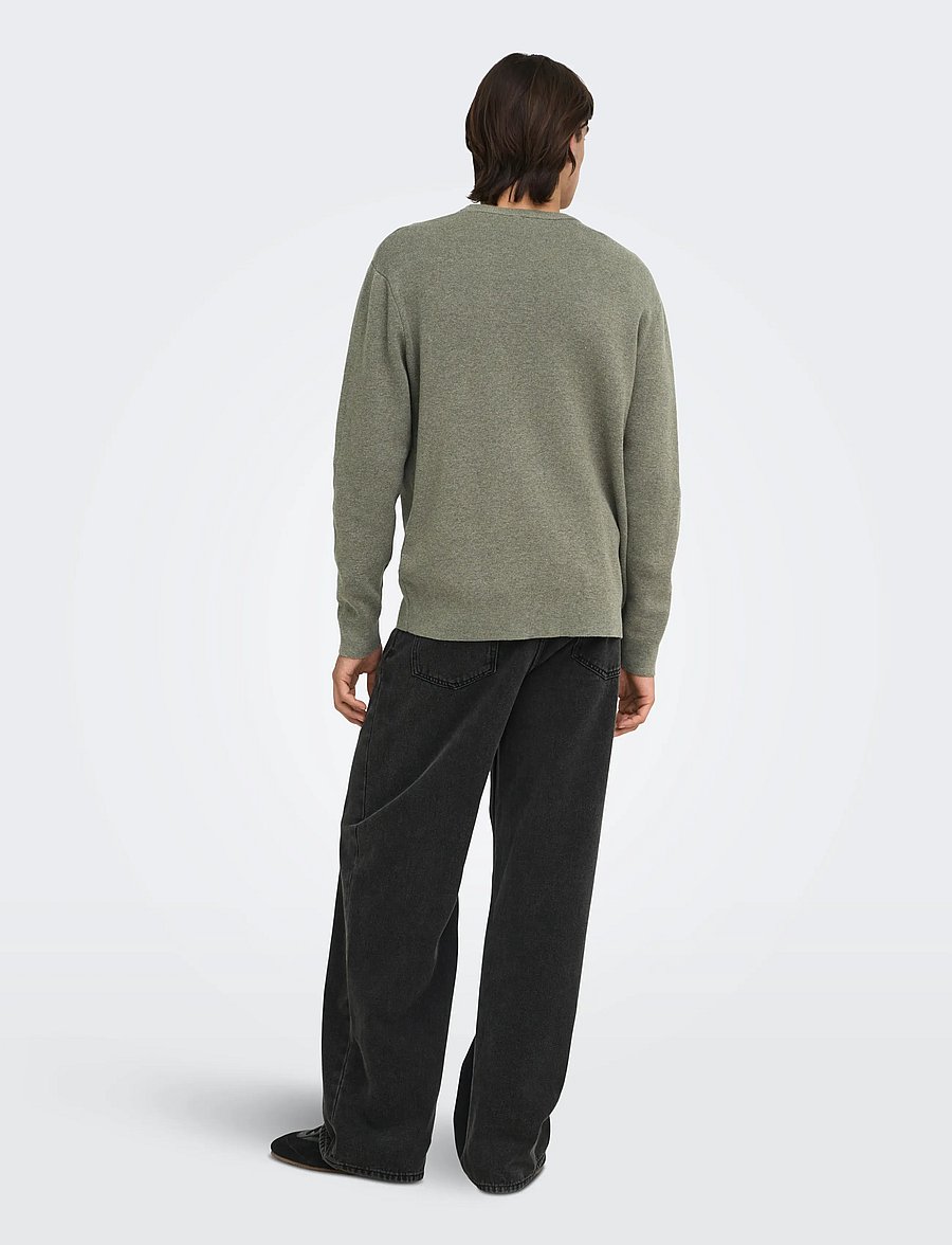 ONLY & SONS - ONSTING RLX CREW NECK KNIT NOOS - rund hals - castor gray - 3