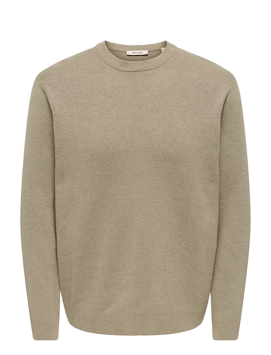 ONLY & SONS - ONSTING RLX CREW NECK KNIT NOOS - rund hals - desert taupe - 1
