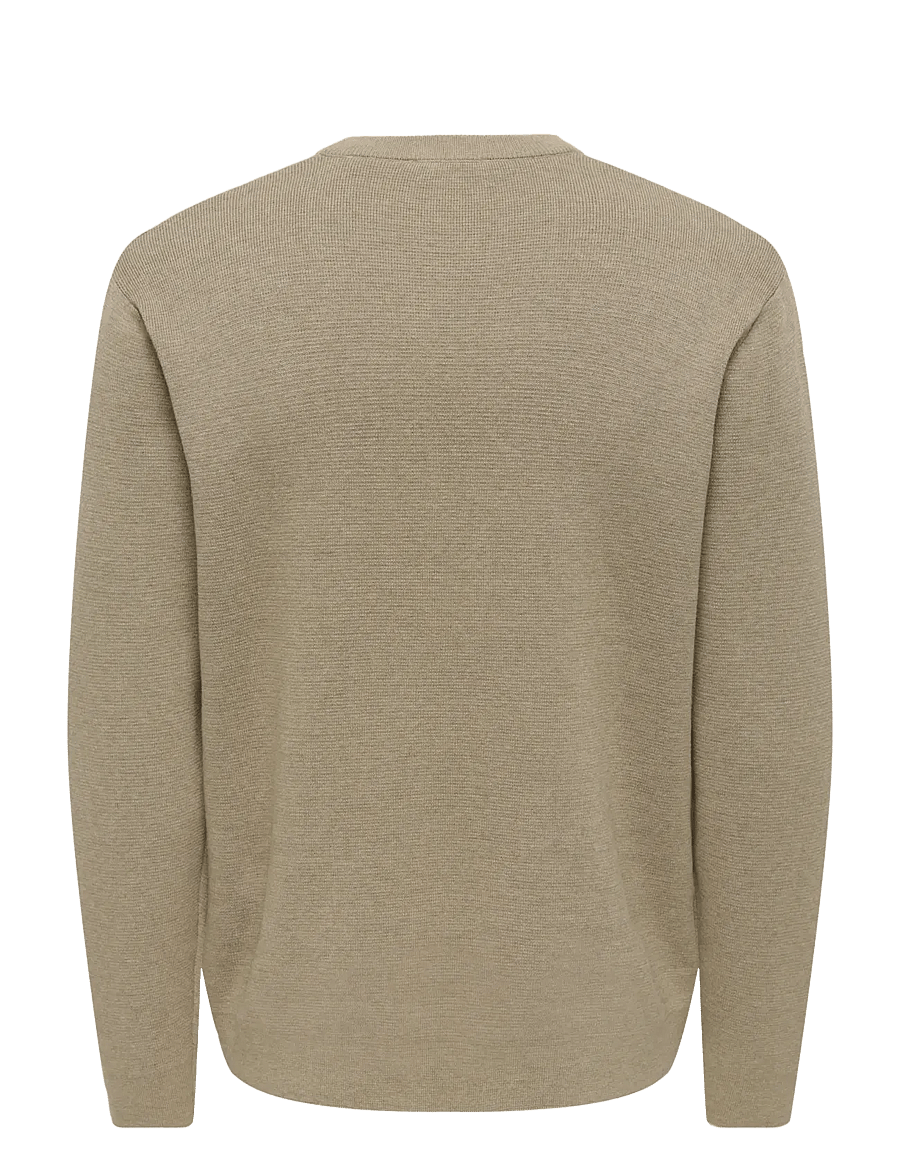 ONLY & SONS - ONSTING RLX CREW NECK KNIT NOOS - rund hals - desert taupe - 2