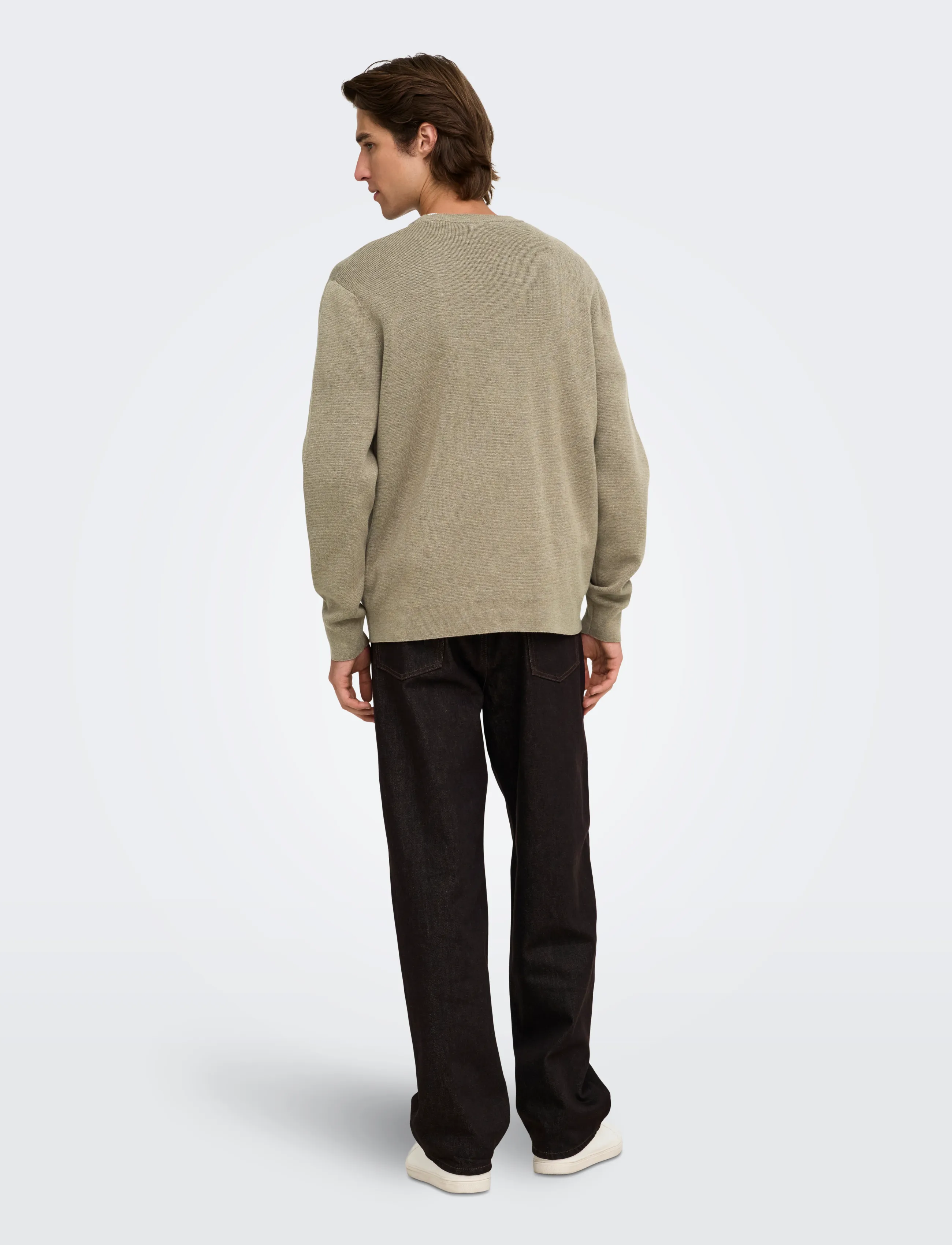 ONLY & SONS - ONSTING RLX CREW NECK KNIT NOOS - rund hals - desert taupe - 3