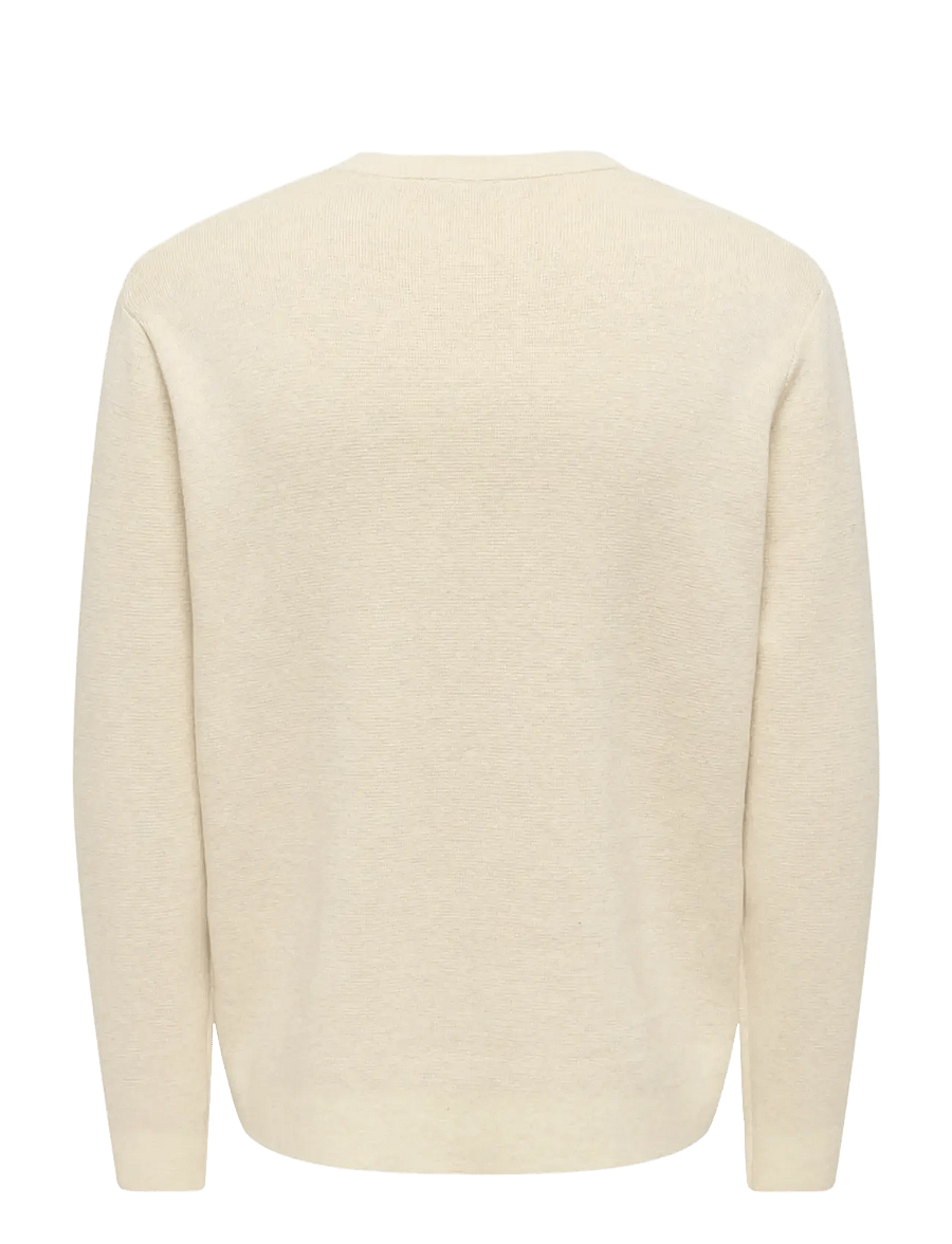 ONLY & SONS - ONSTING RLX CREW NECK KNIT NOOS - rundhals - gardenia - 2