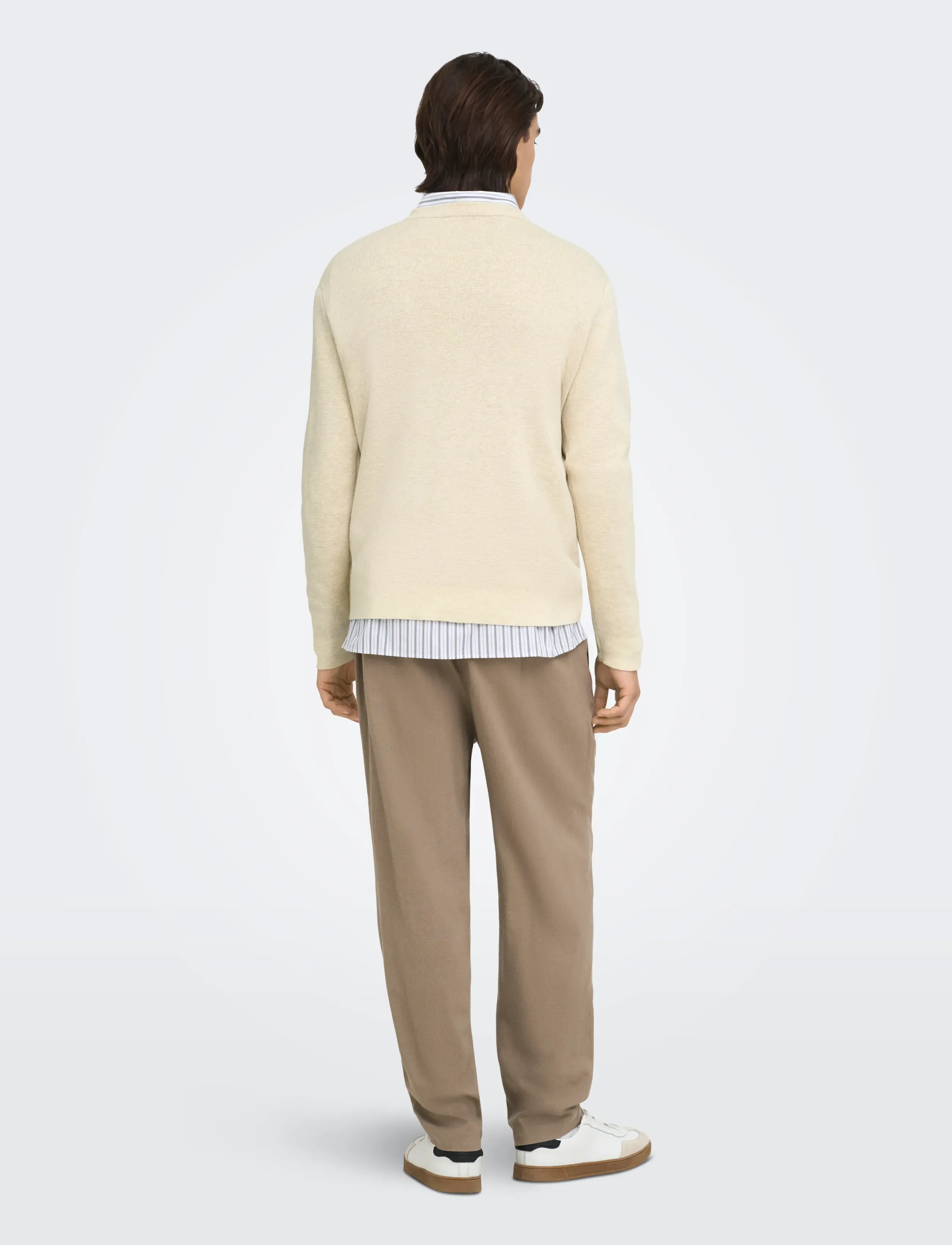 ONLY & SONS - ONSTING RLX CREW NECK KNIT NOOS - rundhals - gardenia - 3