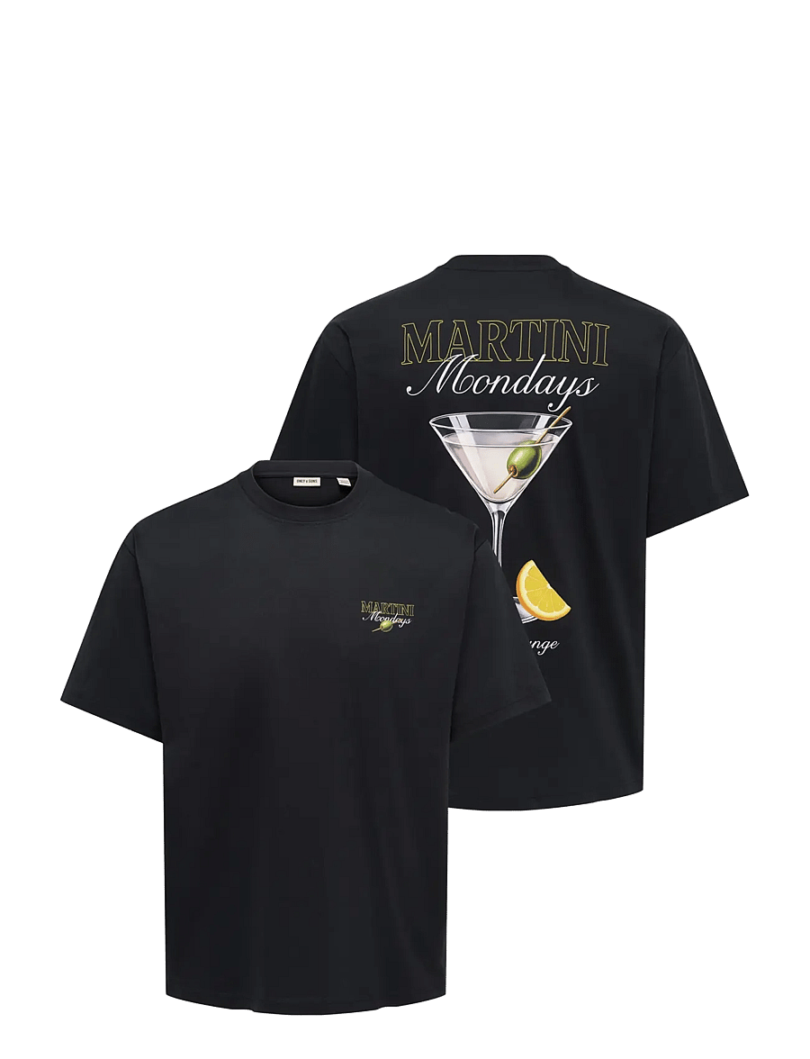 ONLY & SONS - ONSFRED LIFE RLX SS PRINT TEE VD - kurzärmelige t-shirts - black - 2