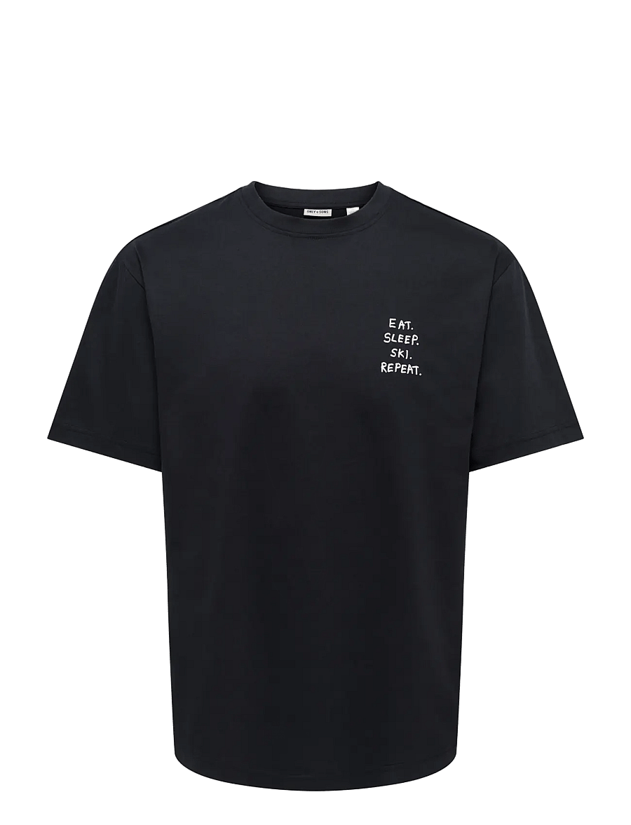 ONLY & SONS - ONSFRED LIFE RLX SS PRINT TEE VD - kurzärmelige t-shirts - black - 0