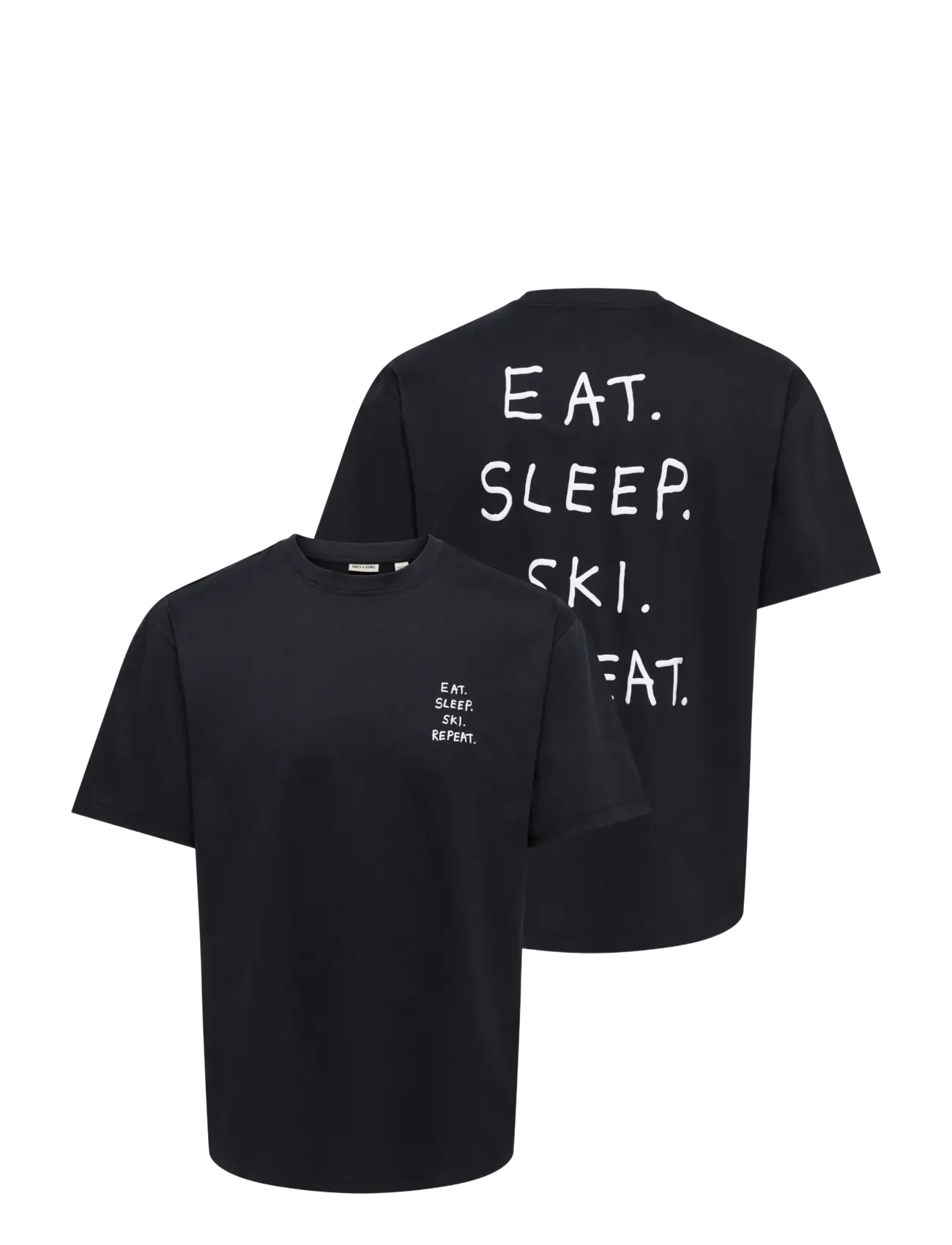 ONLY & SONS - ONSFRED LIFE RLX SS PRINT TEE VD - kurzärmelige t-shirts - black - 2