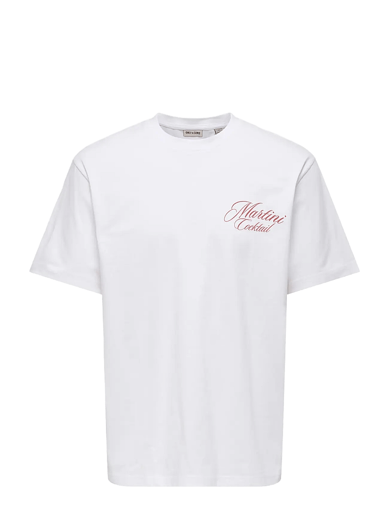 ONLY & SONS - ONSFRED LIFE RLX SS PRINT TEE NOOS - lühikeste varrukatega t-särgid - bright white - 0