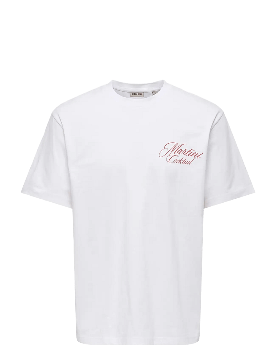 ONLY & SONS - ONSFRED LIFE RLX SS PRINT TEE VD - kortärmade t-shirts - bright white - 0