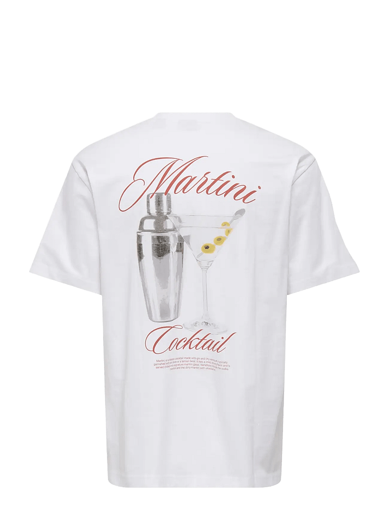 ONLY & SONS - ONSFRED LIFE RLX SS PRINT TEE NOOS - lühikeste varrukatega t-särgid - bright white - 1