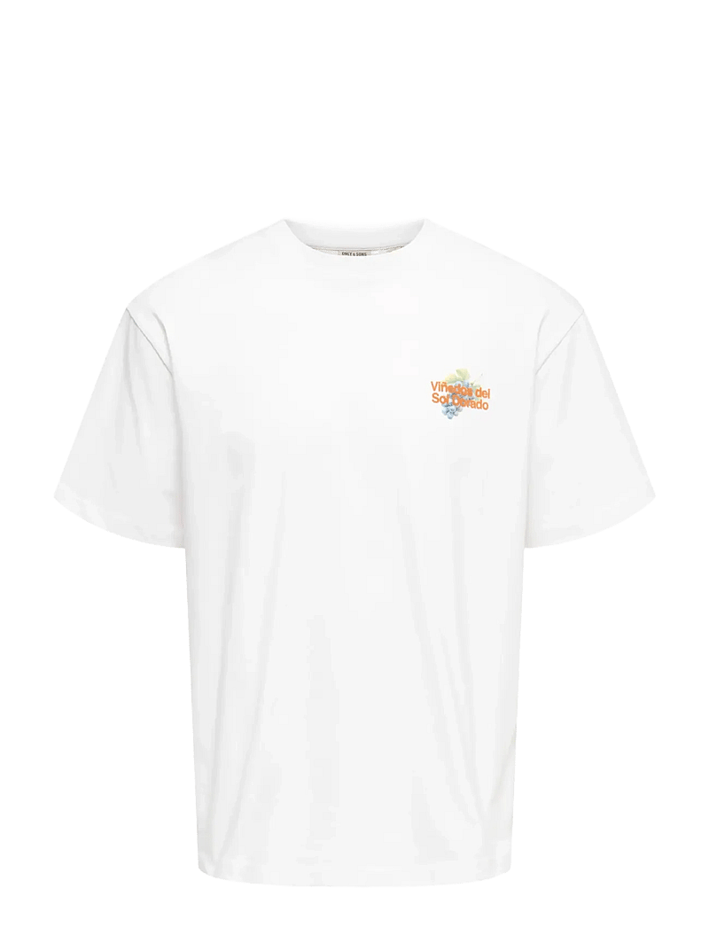 ONLY & SONS - ONSFRED LIFE RLX SS PRINT TEE NOOS - kortærmede t-shirts - bright white - 1