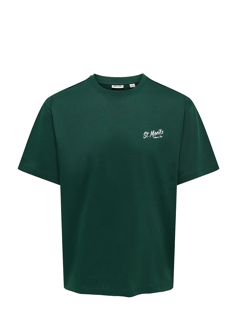 ONLY & SONS - ONSFRED LIFE RLX SS PRINT TEE VD - kurzärmelige t-shirts - pine grove - 0