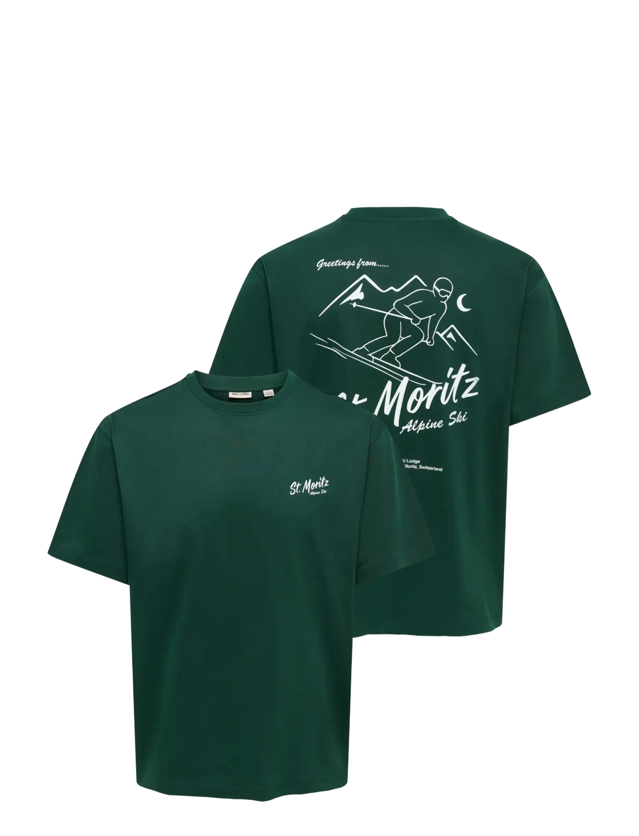 ONLY & SONS - ONSFRED LIFE RLX SS PRINT TEE VD - kurzärmelige t-shirts - pine grove - 2