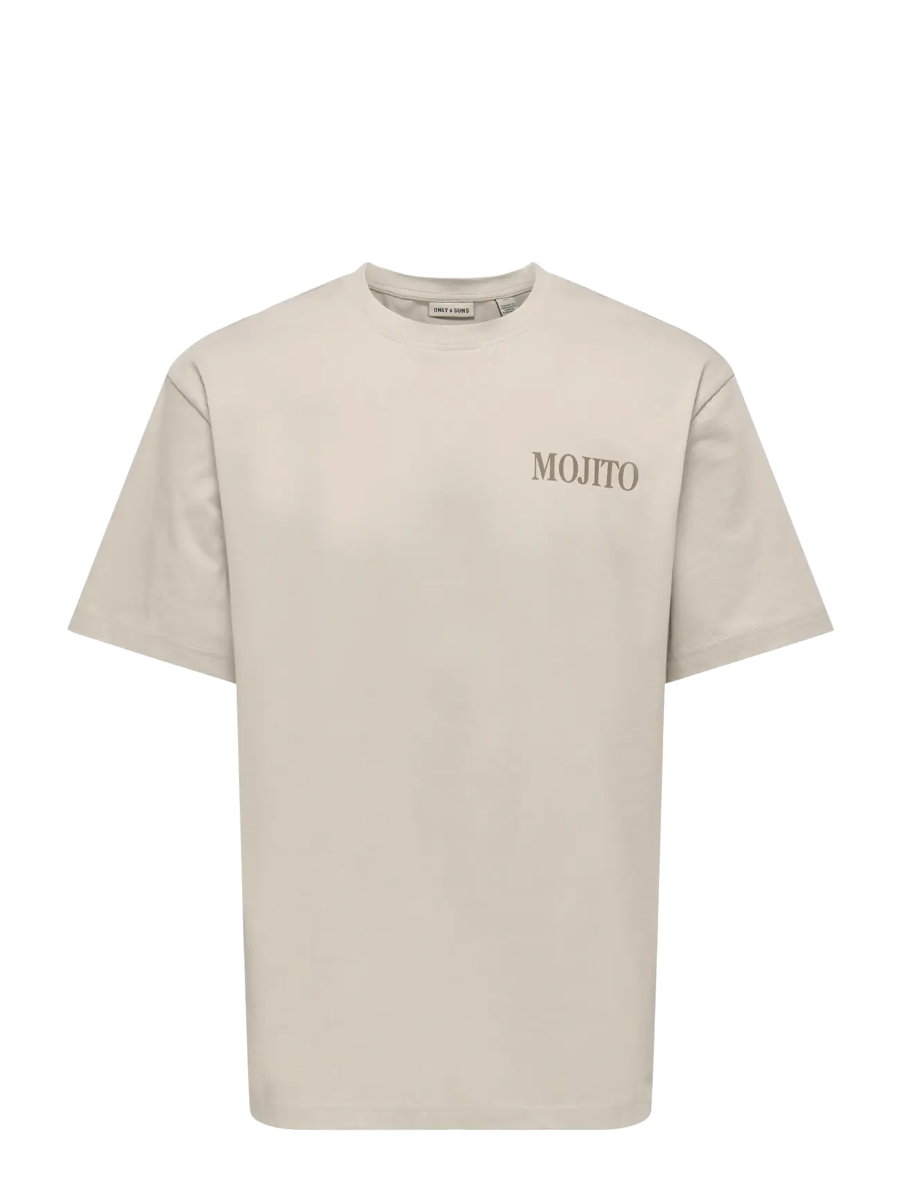 ONLY & SONS ONSFRED LIFE RLX SS PRINT TEE NOOS - T-shirts - SILVER LINING / beige
