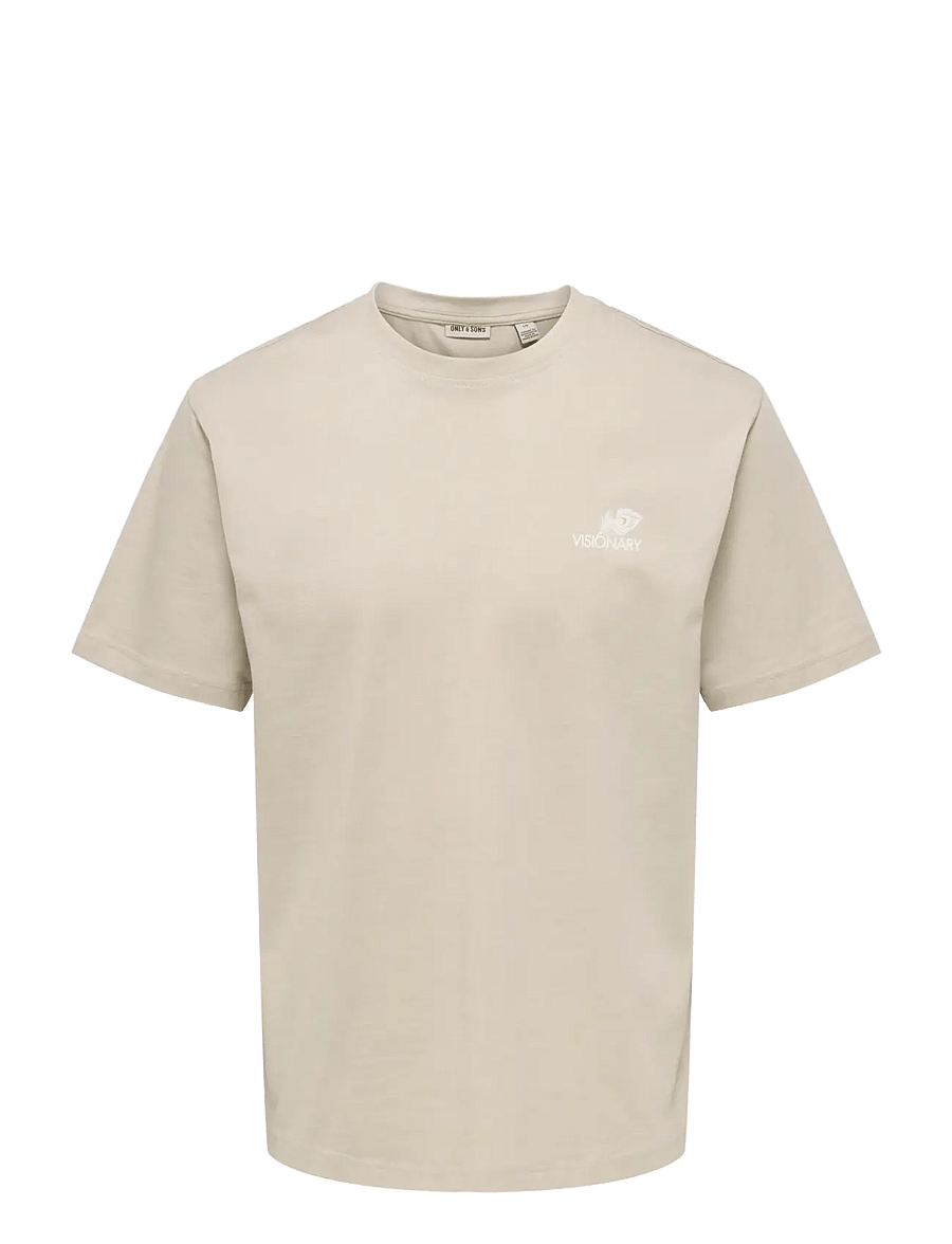 ONLY & SONS - ONSFRED LIFE RLX SS PRINT TEE VD - kortärmade t-shirts - silver lining - 1