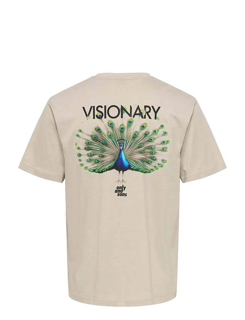 ONLY & SONS - ONSFRED LIFE RLX SS PRINT TEE NOOS - kortærmede t-shirts - silver lining - 2