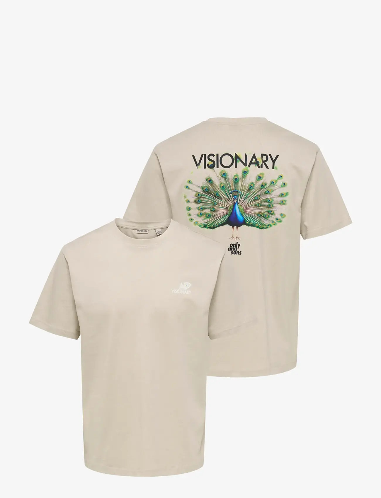 ONLY & SONS - ONSFRED LIFE RLX SS PRINT TEE NOOS - kortærmede t-shirts - silver lining - 3