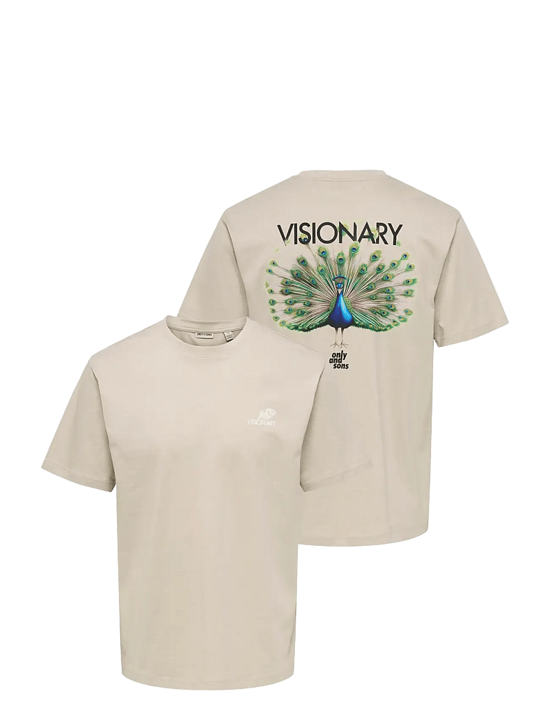 ONLY & SONS - ONSFRED LIFE RLX SS PRINT TEE NOOS - kortærmede t-shirts - silver lining - 3