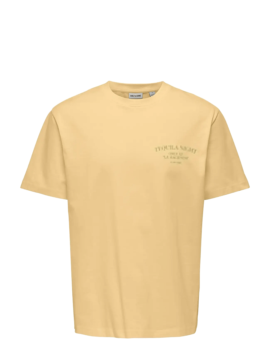 ONLY & SONS - ONSFRED LIFE RLX SS PRINT TEE NOOS - kortärmade t-shirts - sunlight - 0