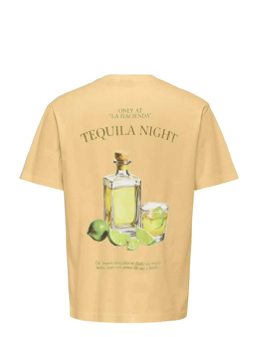ONLY & SONS - ONSFRED LIFE RLX SS PRINT TEE NOOS - kortärmade t-shirts - sunlight - 1