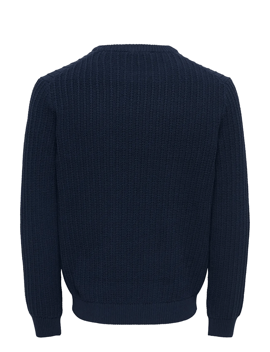 ONLY & SONS - ONSTHEO LS STRUCTURE CREW REG - rund hals - dark sapphire - 2