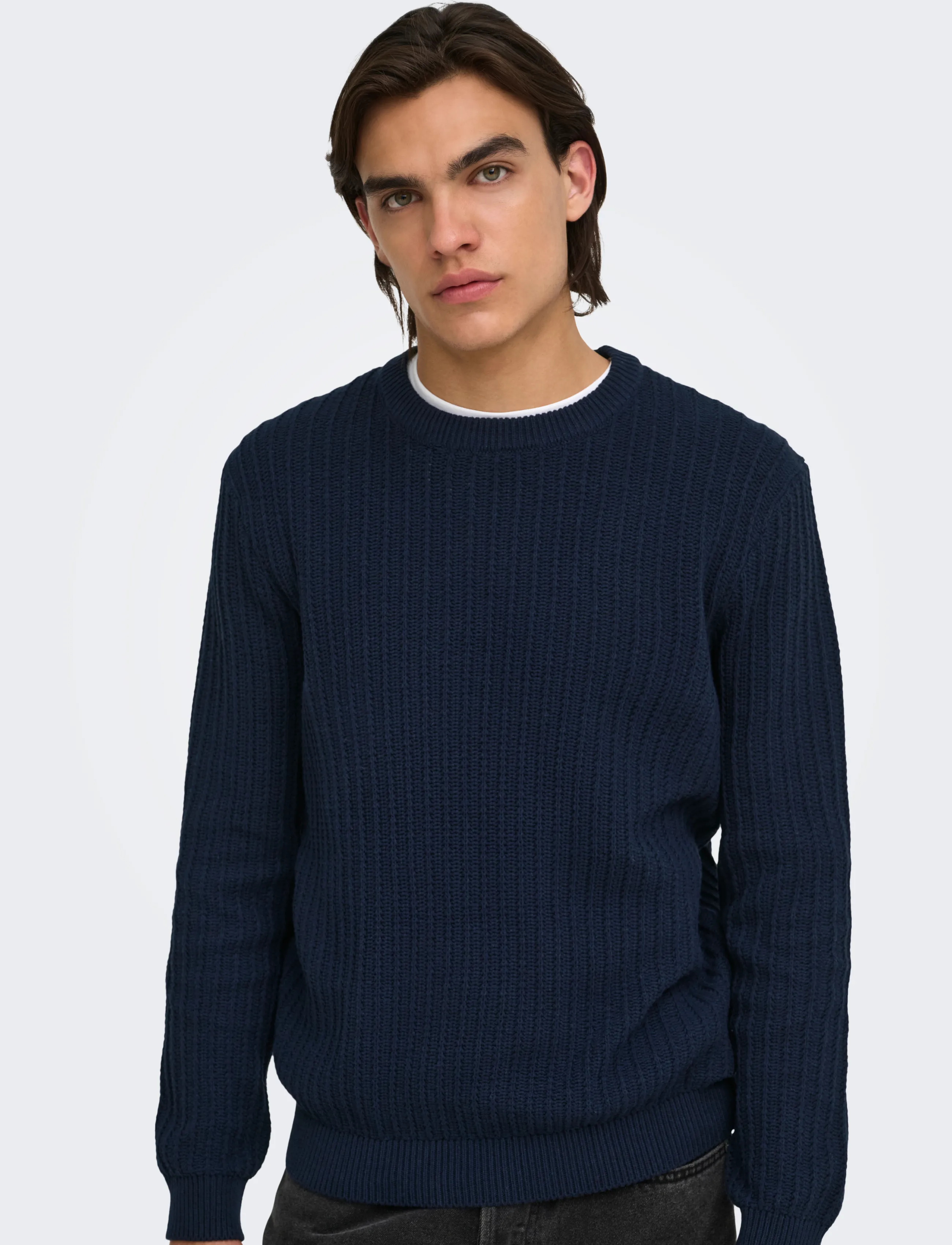ONLY & SONS - ONSTHEO LS STRUCTURE CREW REG - dark sapphire - 5