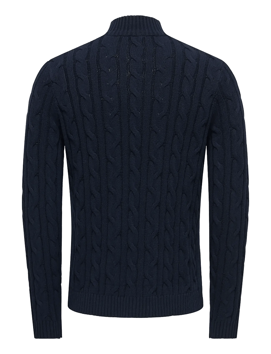 ONLY & SONS - ONSKIM LS CABEL 1/2 ZIP HIGH NECK REG - pullover mit halbem reißverschluss - dark navy - 2