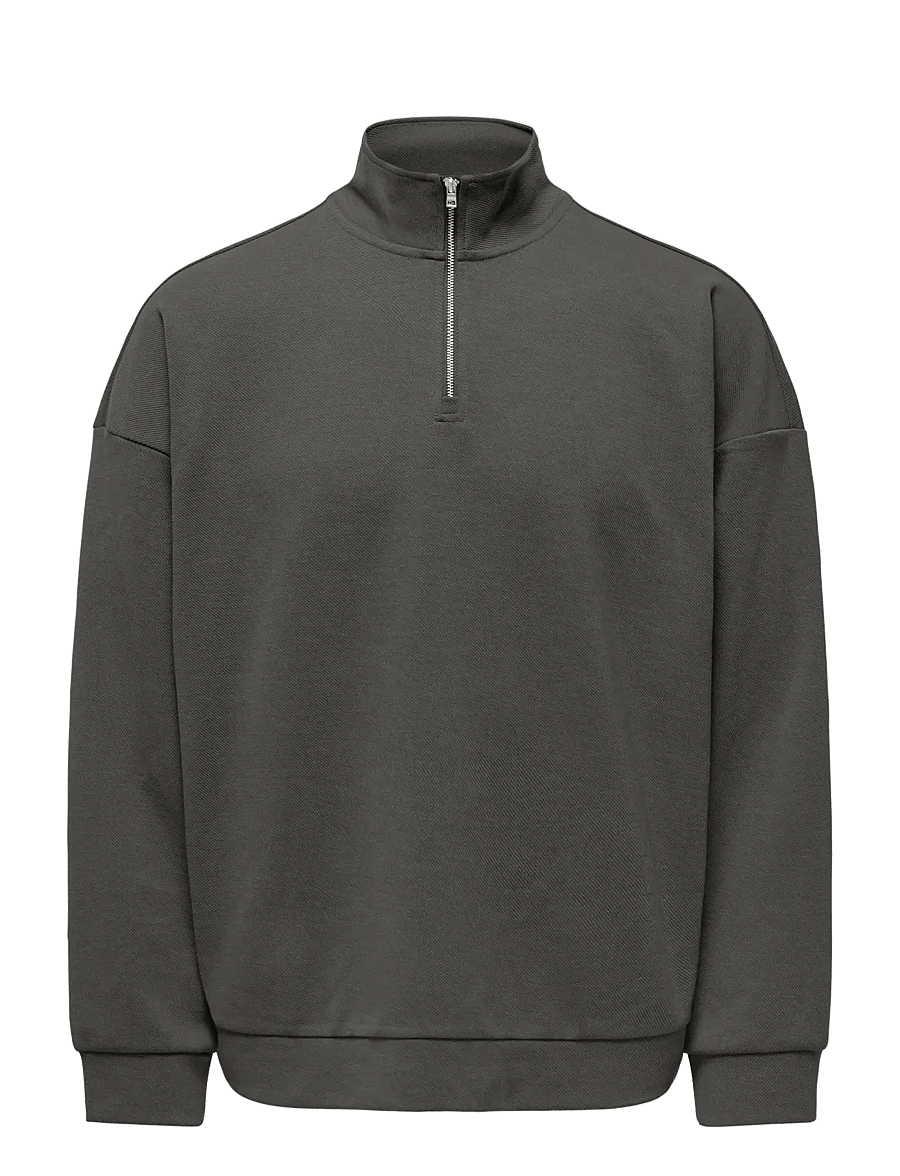 ONLY & SONS - ONSNEWKODYL OVZ LS HALFZIP HIGH NECK VD - beluga - 0