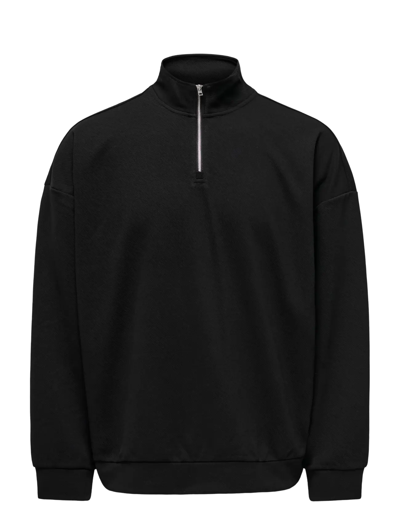 ONLY & SONS ONSNEWKODYL OVZ LS HALFZIP HIGH NECK VD - Kleidung - BLACK / black
