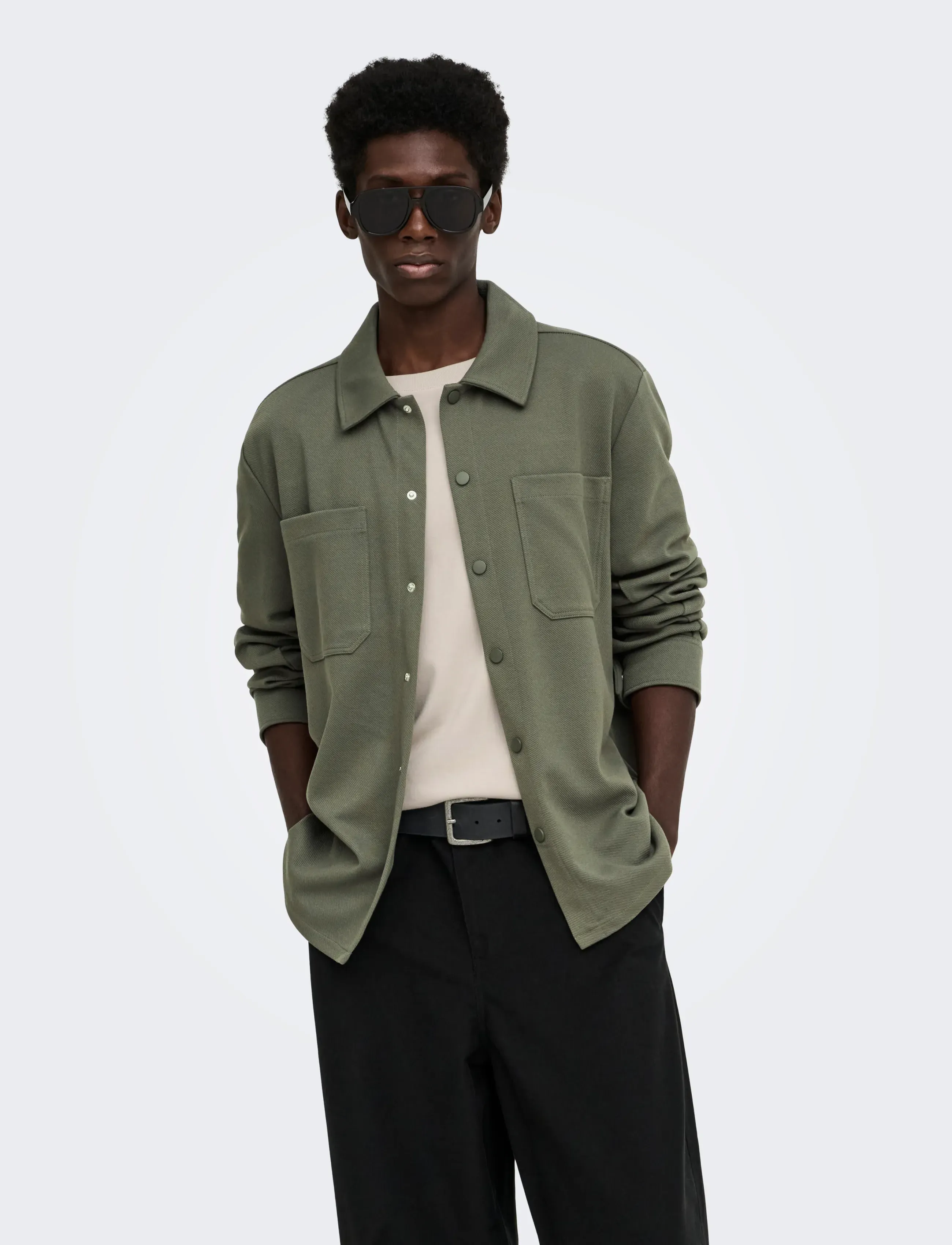 ONLY & SONS - ONSNEWKODYL LS PATCH PKT OVERSHIRT NOOS - kollektsioonid - beluga - 0