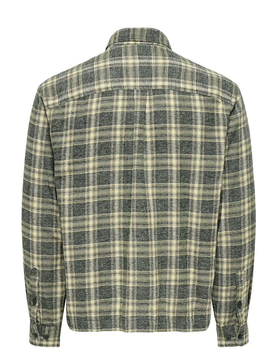 ONLY & SONS - ONSELIO CHECK RLX SHIRT WW - flannel-skjorter - beluga - 1