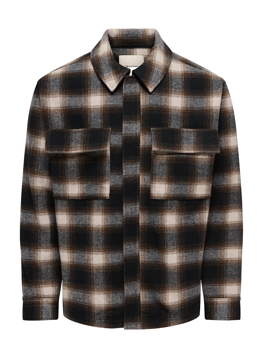 ONLY & SONS - ONSPAULO ZIP OVERSHIRT VD - kollektsioonid - jet black - 0